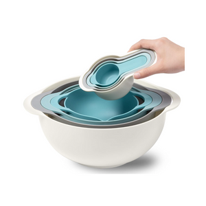 8-Teiliges Rührschüssel-Set Aus Kunststoff, Ineinander Stapelbare Schüsseln Mit Griff