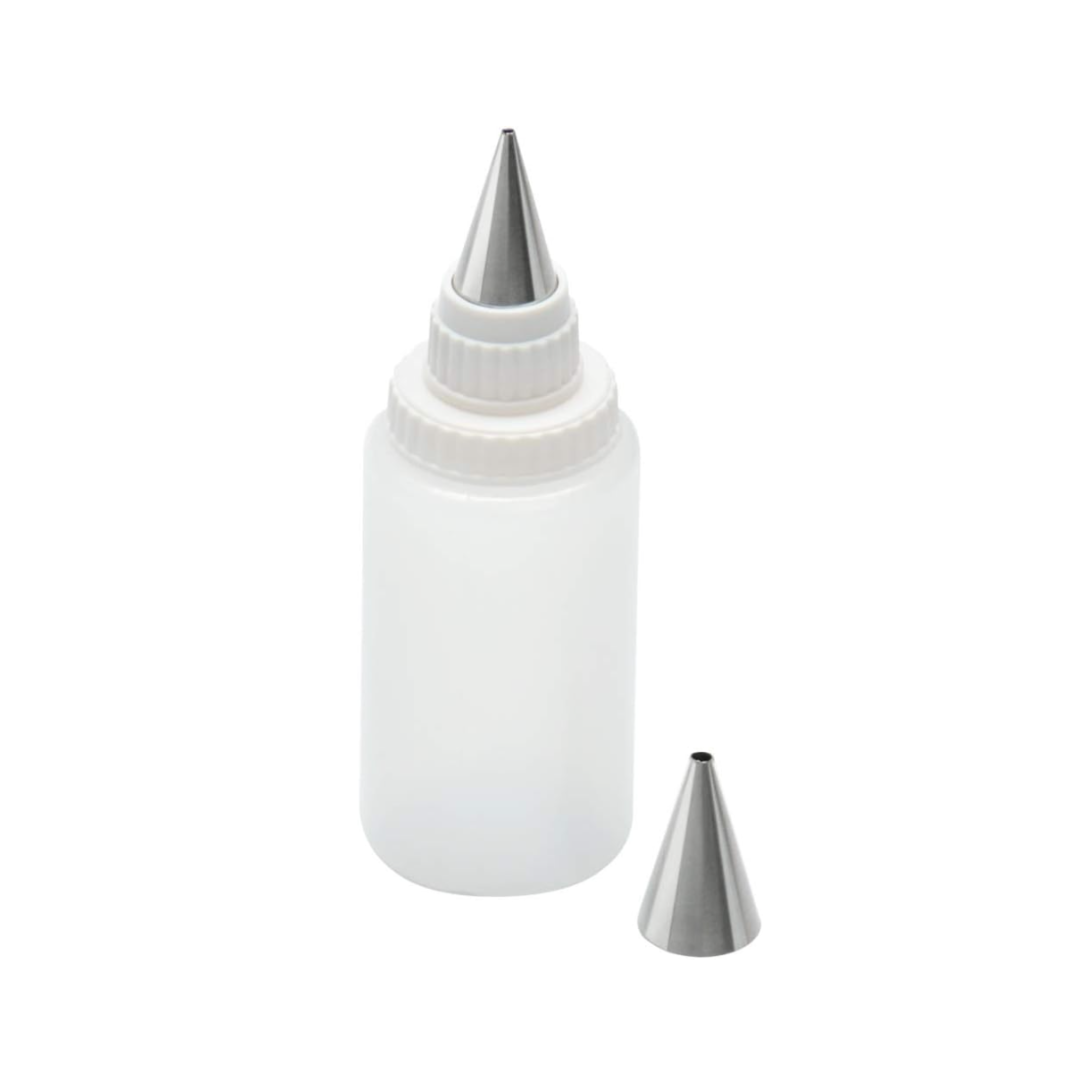 Kaiser Spritzflasche - Dekorierflasche 75ml Mit 2 Edelstahl-Tüllen, Spülmaschinengeeignet Für Torten & Kekse