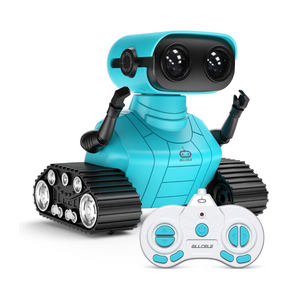 ALLCELE Roboter Kinder Spielzeug Wiederaufladbares Ferngesteuertes Blau