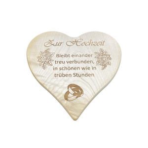 Die Holzwarenfabrik Brettchen mit Einbrand "Zur Hochzeit" 24 cm