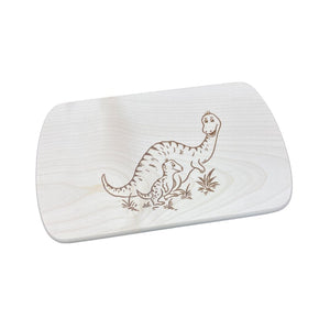 Die Holzwarenfabrik Frühstücksbrett Ahorn mit Motiv "Dino mit Kind" Gesamtansicht