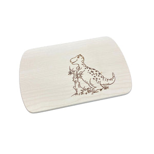 Die Holzwarenfabrik Frühstücksbrett Ahorn mit Motiv "Dino mit Baum" Gesamtansicht