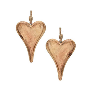 2X Holz Anhänger Herz je 15 x 10 cm