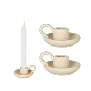 2er Set Kerzenständer, Kerzenständer Stabkerzen aus Keramik, Kerzenhalter- Ideal für Schlafzimmer