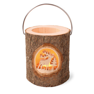Windlicht, handgefertigt, Motiv "Hirsch"