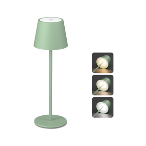 Aipsun Dimmbare led akku tischleuchte grün mit 5500mAh, Wiederaufladbar Warmweiß(2700k-6000k) Aluminium Outdoor Tischlampe