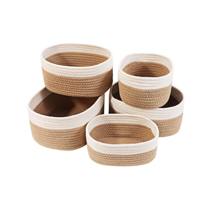 Aufbewahrungskorb 5er Set aus Baumwolle,Körbe Korb Geflochten Körbe Aufbewahrung Storage Basket