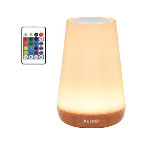 Auxmir Nachttischlampe Nachtlicht Touch Dimmbar mit 13 Farben und 4 Modi, LED Tischlampe USB Aufladbar mit Fernbedienung