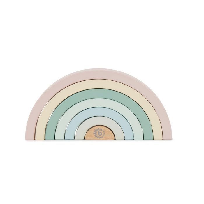 Bieco Holz Regenbogen Baby Pastell | Steckspiel | Spielzeug