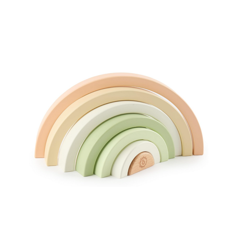 Bieco Regenbogen Holz Hase Fine | Stapelturm Baby | Steckspiel Holz Regenbogen Montessori Regenbogen Deko Stapelturm ab 1 Jahr Holzregenbogen Kinder Stapelsteine Baby Stapelturm Stapelspiel ab 1 Jahr