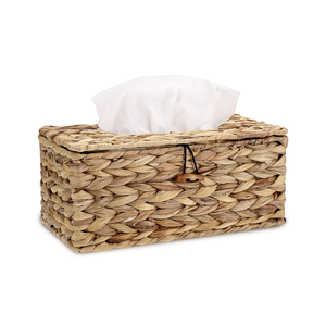 Braun Taschentuchbox aus Rattan mit Deckerl Kosmetiktücherboxen Servietten Aufbewahrungsbox für Badezimmer