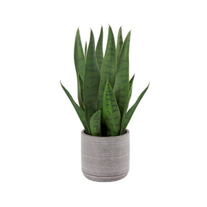 Briful Kunstpflanze Sanseveria Künstliche Zimmerpflanze Deko-Pflanze, Höhe 40 cm, im Zementtopf