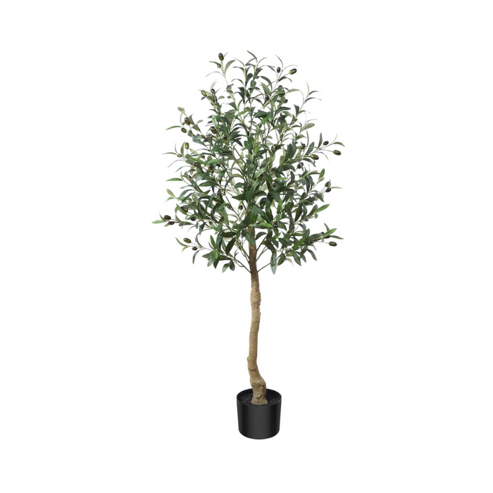 CROSOFMI Künstliche Olivenbaum Pflanzen 120cm Fake Tropische Plastik P