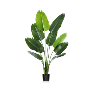 CROSOFMI Künstliche Paradiesvogel Pflanze 150cm künstliche Tropische Palme mit 10 Blättern