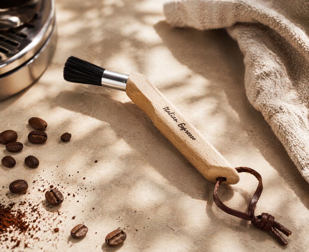 Espressopinsel mit festen Borsten, Griff ca 13 cm lang