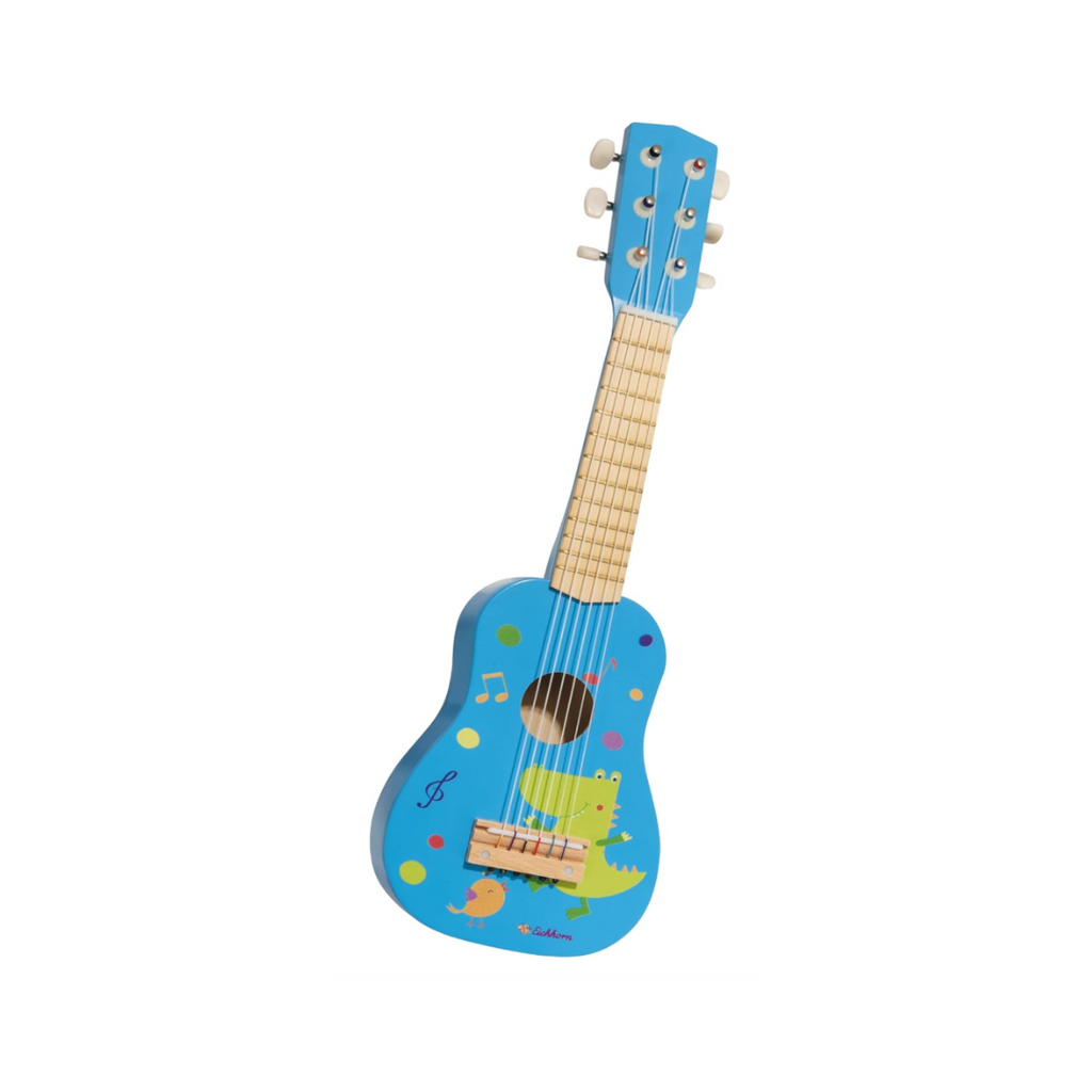 Eichhorn – Gitarre für Kinder – Blaue Kindergitarre, stimmbare Nylonsaiten, Holzspielzeug