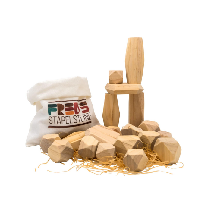 Fred's STAPELSTEINE - Montessori Spielzeug - Balanciersteine für Kinder - Motorikspielzeug - 20-teiliges Bausteine Set