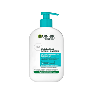 Garnier Hautklar Gesichtsreinigung, Entfernen von Unreinheiten, Öl und Make-Up, Mit Hyaluronsäure, Ceramid und Tonerde, Hydrating Deep Cleanser, 1 x 250 ml