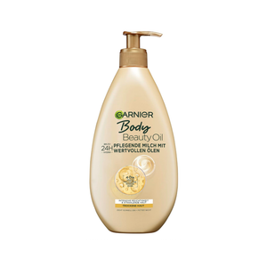 Garnier nährende Öl Milch/Körper Öl mit 4 wertvollen Ölen: Argan, Macadamia, Mandel, Rose, für trockene Haut