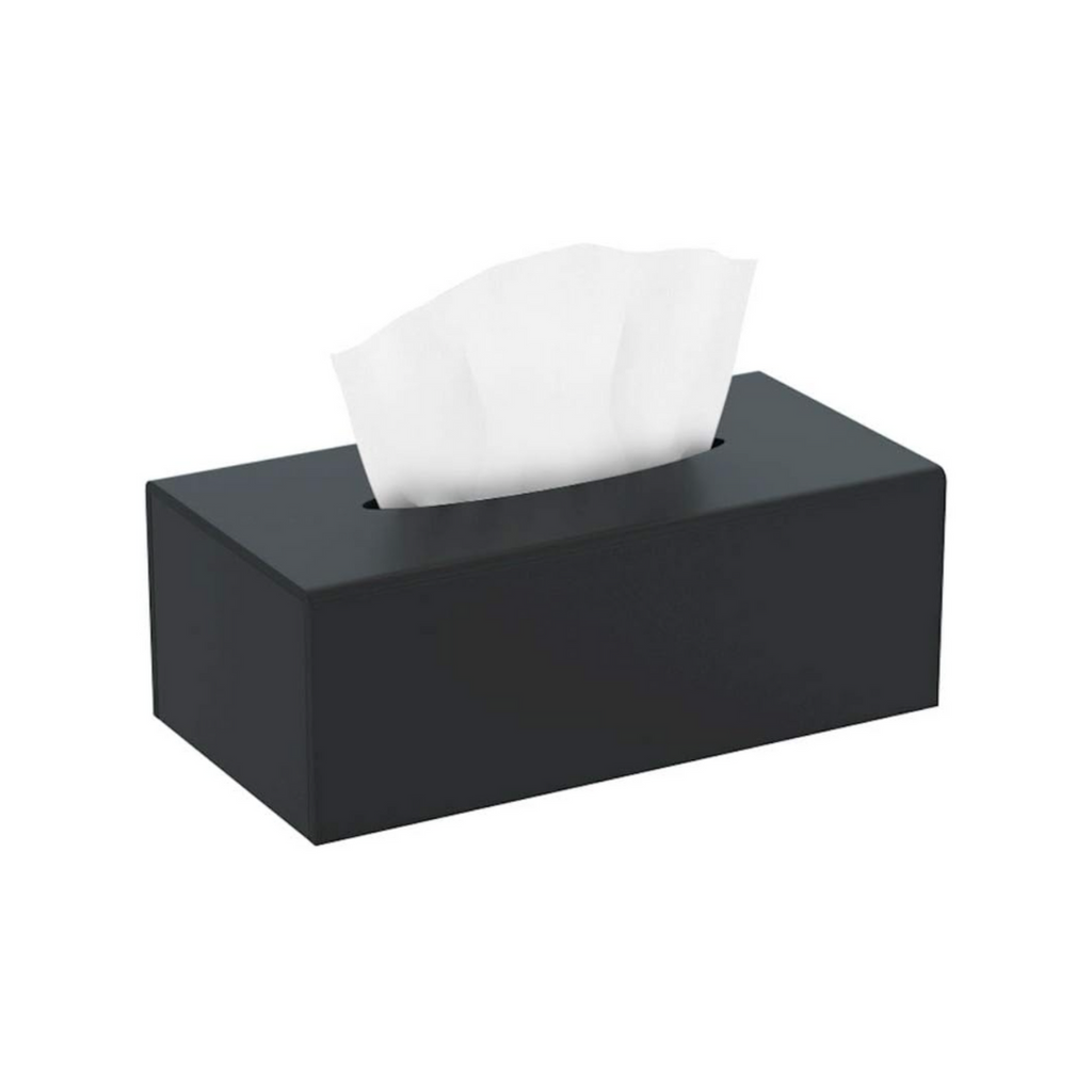 HIIMIEI Kosmetiktücherbox, 25.0×13.0×9.0 cm Acryl Taschentuchbox | Tissue Box mit Magnetabdeckung für Esszimmer Badezimmer Schlafzimmer Auto Büro - Mattschwarz
