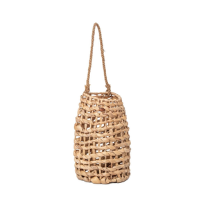 Handgewebte Wasserhyazinthe Gras Rattan Hängekorb Wandkorb mit Griff für Home Balkon Garten Farm Dekoration