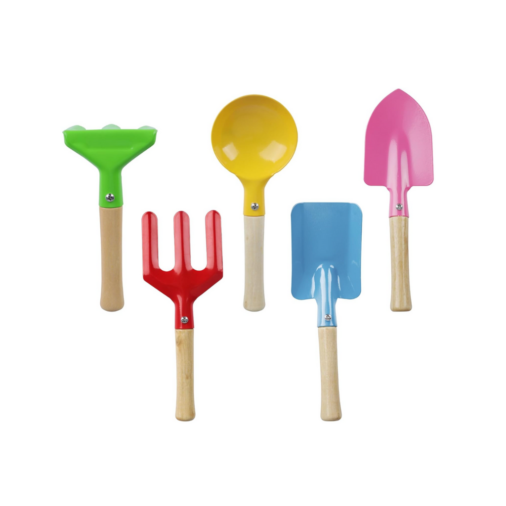 Handschaufel-Set Gartenhelfer für Kinder ab 3 Jahre, Gartenset mit Schaufel Rechen Spaten Löffel Gabel Harke, Kinder Gartengeräte Garten Werkzeuge Geräte Sandspielzeug Strand Spielzeug