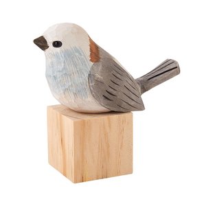 Holzgeschnitzte Vogelfigur, Holz Vogel Figurine, Vogelfiguren als Heimdekoration