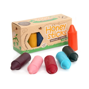 Honeysticks Wachsmalstifte aus 100 % Bienenwachs (12er-Pack) – Ungiftig Wachsmalstifte ab 1 Jahr für Kleinkinder