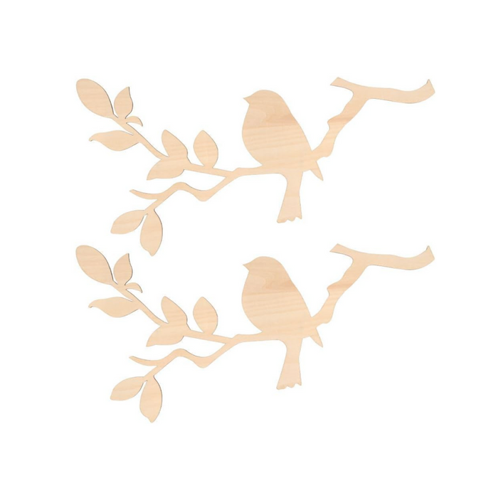 Ideen mit Herz Äste mit Vogel aus Holz
