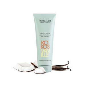 Jean & Len Creme-Öl Dusche Kokos & Vanille, für trockene Haut, reichhaltige Formulierung