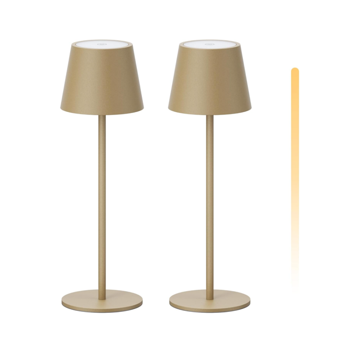 K-Bright 2 Stück LED Dimmbare Akku Tischlampe Kabellose, Wiederaufladbar 3000K/4000K/6000K Drei Farbtemperaturen Tischleuchte mit USB-C