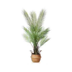 Künstliche Pflanzen Groß Areca Palme 120cm Kunstpflanze Groß im Topf Kunstpalme Fake Pflanzen Plastik Pflanze Dekor(1Pack)