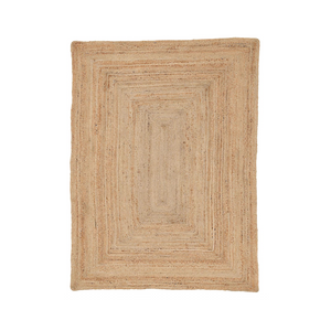 Kleiner Juteteppich Nele Beige 40x60 cm handgewebt aus Jute | Boho-Style Naturfaser Teppich für Schlafzimmer, Wohnzimmer und Küche