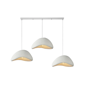 Kreative Wabi-sabi Pendelleuchte E27 Weißer Polyethylen-Kronleuchter Moderne Esstisch Hängeleuchte 3-flammig