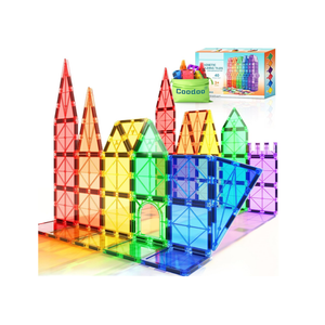 Magnetische Fliesen Kinderspielzeug STEM Magnet Spielzeug für Kleinkind Magnetische Blöcke Bauspielzeug Vorschule Lernen Sensorische Montessori Spielzeug für 3+ Jahre alte Jungen und Mädchen