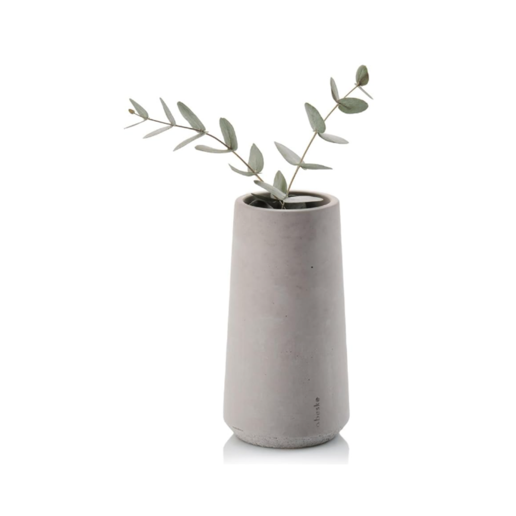 Manufaktur Vase 'Eiskar', handgefertigte Vase aus Beton | in 3 Größen | in 5 Farben | Handarbeit aus Deutschland (S, Betongrau)