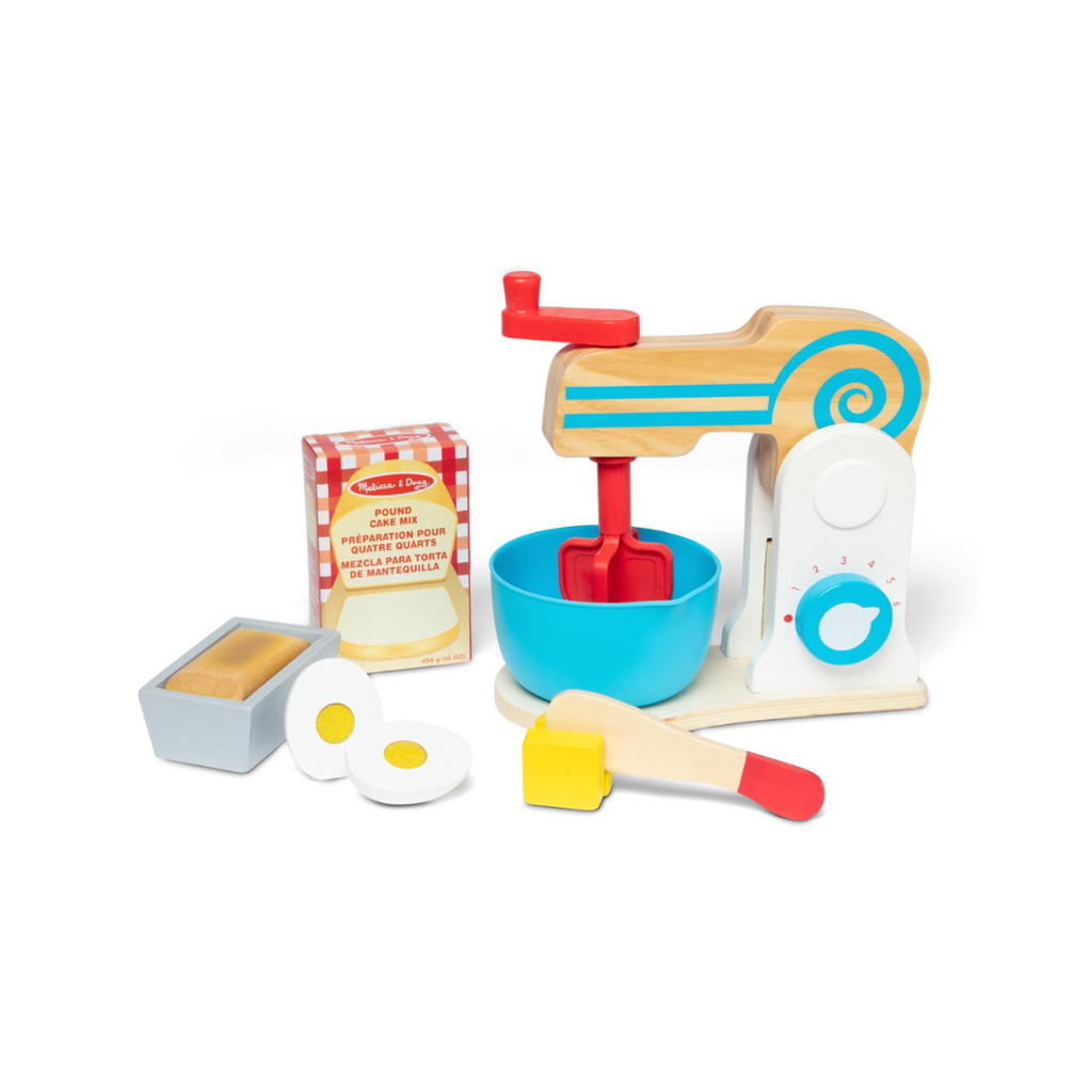 Melissa & Doug Kuchenmixer-Set aus Holz Mit nummeriertem Rad | Rollenspiel Spielzeug