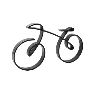 Minimalistische Fahrrad-Kunst-Skulptur, elegante Drahtgefertigte Rad-Skulptur für Radfahrer