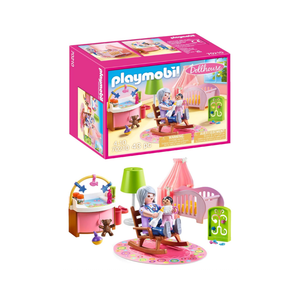 PLAYMOBIL Dollhouse 70210 Babyzimmer mit Babybett und Figuren, ab 4 Jahren