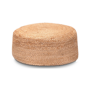 Pouf Hocker – Sitzkissen Tatami Kissen geflochten aus Jute – Sitzpouf im Boho Stil - Sitzhocker rund 40cm x 15cm