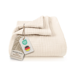 Premium Musselin Tagesdecke 150x200 cm - 100% Baumwolle - extraweiche, leichte Sommerdecke als Kuscheldecke
