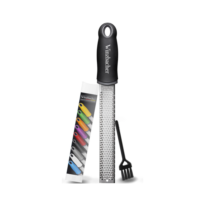 Premium Zester Reibe I Parmesanreibe, Zitronenreibe, Muskatnuss Reibe, Ingwerreibe u.v.m. I rasiermesserscharfe Edelstahl Klinge
