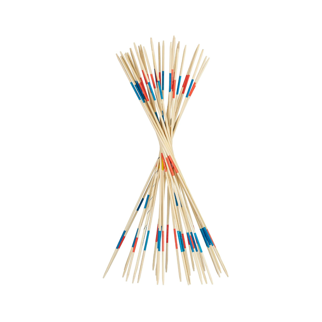 Relaxdays 10023493 Riesenmikado, XXL Mikado Spiel für Kinder & Erwachsene, Outdoor Gartenmikado, 31 Holzstäbe, 90 cm, natur-bunt