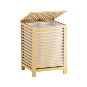 SMIBUY Großer Wäschekorb aus Bambus mit Deckel zur Aufbewahrung von Kleidung, Spielzeug und Handtüchern (Natur)