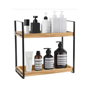 Standregal Badezimmer Organizer, Feuchtigkeitsgeschützt Holzregal Badezimmer