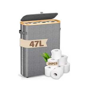 toilettenpapier aufbewahrung bambus Toilettenpapier Aufbewahrung Korb mit Deckel, 47L Bambus Toilet Paper