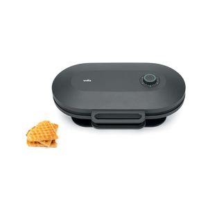 Wilfa JOY Double Waffeleisen I 1.500 Watt I 2x18cm große Herzwaffeln I 5 Temperaturmodi I Mit Alarm-Glocke I Inkl. Teig-Löffel (schwarz)