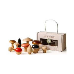 Youuys 11 Stück Baby Pilzspielzeug aus Holz Pilzdekor Holzpilze Montessori Spielzeug Holz Spielzeug