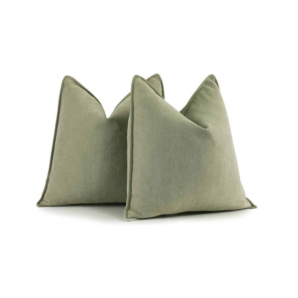 ZWJD Salbei Grün Kissenbezug 50x50 2er Set Chenille Kissenbezüge Sofakissen Kissenhüllen mit elegantem Design