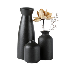 CEMABT - Schwarz Keramik Vasen 3er-Set